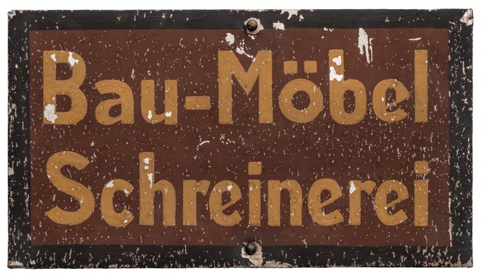 Schild der Schreinerei Wessels
Bildnachweis: LWL-Freilichtmuseum Hagen, Foto: Heike Wippermann